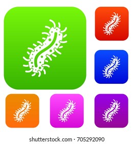 Cell of dangerous virus set icon in different colors isolated vector illustration. Premium collection
