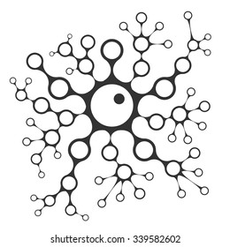 Cell division concept illustration, 2d scientific chain vector, budding yeast, eps 8