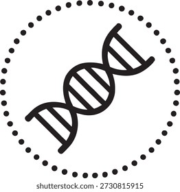 Icono de la línea de división celular y replicación genética para la Ilustración vectorial de ciencias biológicas