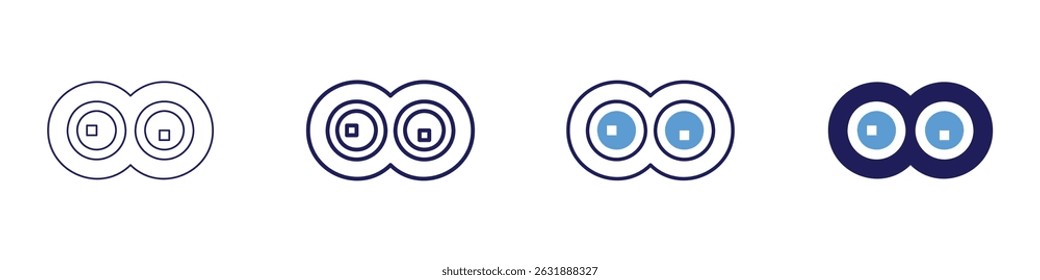 Cell division icon in 4 different styles. Thin Line, Line, Bold Line, Duotone. Duotone style. Editable stroke.