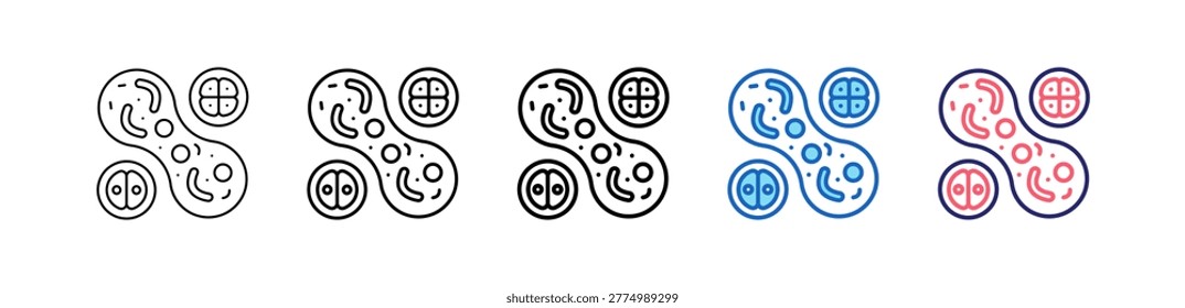 Cell Division Icon In 5 Different Styles Set Collection.