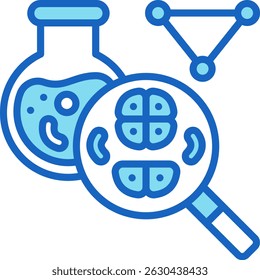 Cell Division Icon Blue Vector Illustration