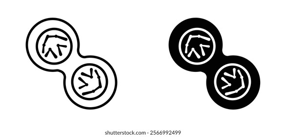 Cell division icons in outline and fill. vector illustration for ui.