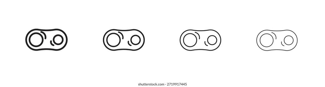 Iconos de división celular, conjunto de iconos lineales. Iconos lineales negros de la palma
