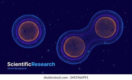 In: Cell Division Mitosis Biology Background. Embryonaler Stamm teilt Zellen. In: Abstract Science under Microscope Concept. In: Vector Illustration.