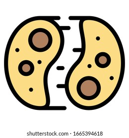 Icono de diseño relleno de ilustración vectorial de división celular