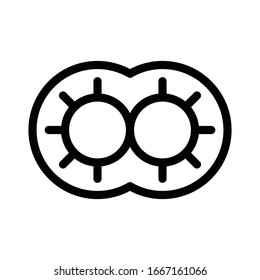 Illustration der Zellteilung, Vektorillustration des Liniendesigns, Symbol
