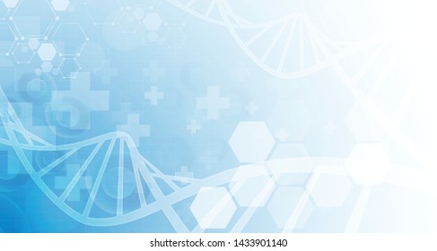 
Cell and dna health care and science icon pattern medical innovation concept background vector design.