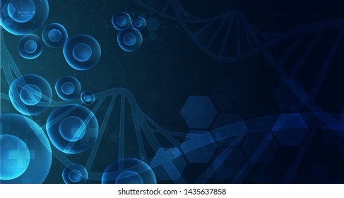 cell and dna health care and science icon pattern medical innovation concept background vector design.