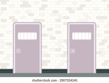 Cell door cartoon vector. Cell door on white background.