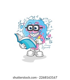 the cell geek cartoon. cartoon mascot vector