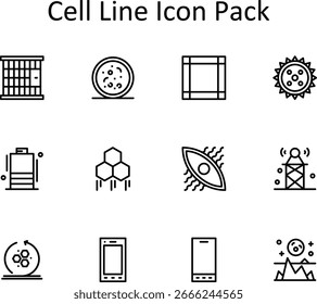 Cell Graphic Set - 12 Icons (Line)