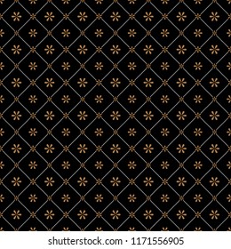 Cell, grid with diagonal lines and flowers seamless background, pattern. Tiles. Latticed geometric texture. Vector luxury art