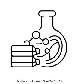 cell growth solution black line icon. Vector isolated element. Editable stroke.