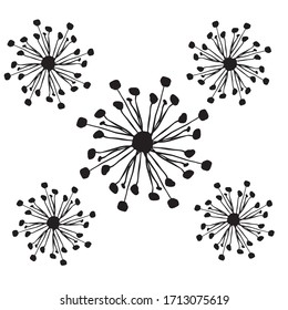  cell icon, 2019-nCoV New Coronavirus bacteria. Dangerous coronavirus cell in China, Wu-chan.