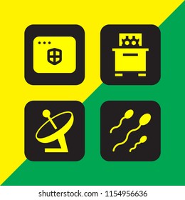 cell icon. 4 cell set with ui, antenna, bee hive and spermatozoon vector icons for web and mobile app