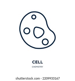 cell icon from chemistry collection. Thin linear cell, internet, technology outline icon isolated on white background. Line vector cell sign, symbol for web and mobile