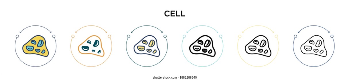 Cell icon in filled, thin line, outline and stroke style. Vector illustration of two colored and black cell vector icons designs can be used for mobile, ui, web