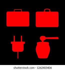 cell icon set about case, honey and plug vector set