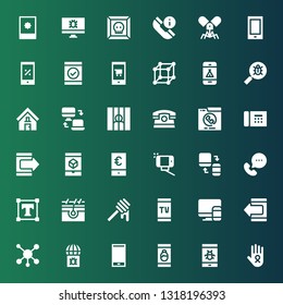 Cell Icon Set. Collection Of 36 Filled Cell Icons Included Cancer, Smartphone, Virus, Molecule, Responsive, Honey, Skin, Text, Call, Selfie, Telephone, Phone Call, Phone, Prisoner