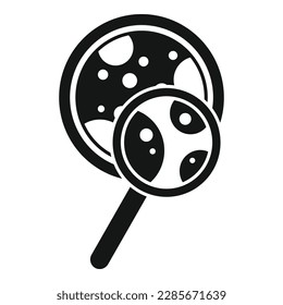 Icono de celda simple vector. Plato de Petri. Virus médico