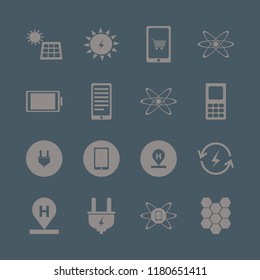 cell icon. cell vector icons set phone conversation, honeycombs, full battery and solar energy