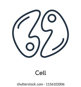 Cell icon vector isolated on white background, Cell transparent sign , thin symbols or lined elements in outline style