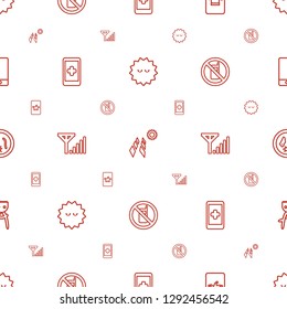 cell icons pattern seamless white background. Included editable outline bacteria, solar panel, Poker on phone, hand on smartphone, mobile signal icons. cell icons for web and mobile.