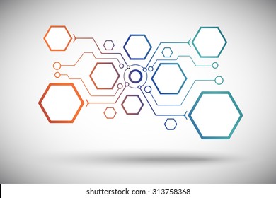 Cell lines are connected. Vector graphics.