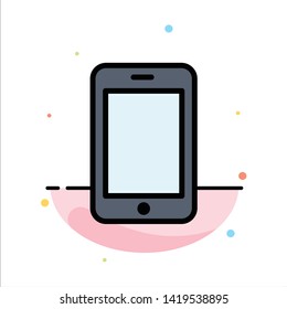Cell, Mobile, Phone, Call Abstract Flat Color Icon Template