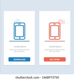 Cell, Mobile, Phone, Call  Blue and Red Download and Buy Now web Widget Card Template. Vector Icon Template background