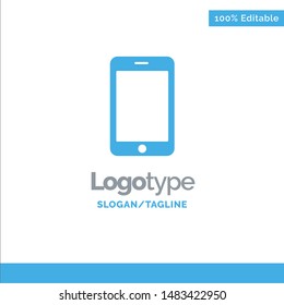 Cell, Mobile, Phone, Call Blue Solid Logo Template. Place for Tagline