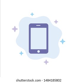 Cell, Mobile, Phone, Call Blue Icon on Abstract Cloud Background. Vector Icon Template background