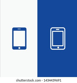 Cell, Mobile, Phone, Call Line and Glyph Solid icon Blue banner Line and Glyph Solid icon Blue banner