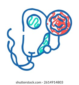 cell molecular structure doodle icon sketch vector. cell molecular structure sign. isolated symbol illustration
