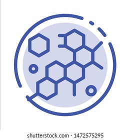 Cell, Molecule, Science Blue Dotted Line Line Icon