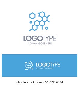 Cell, Molecule, Science Blue outLine Logo with place for tagline