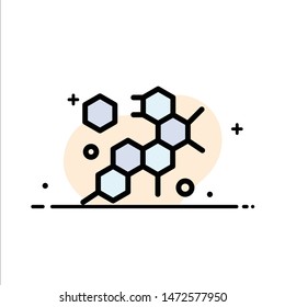Cell, Molecule, Science  Business Flat Line Filled Icon Vector Banner Template