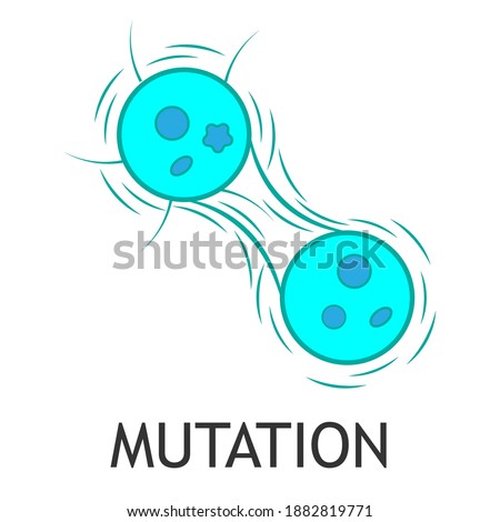 Cell mutation during division, vector art illustration.