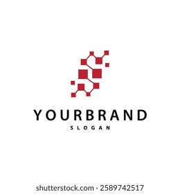 cell neuron technology logo design illustration data simple abstract modern template brand product