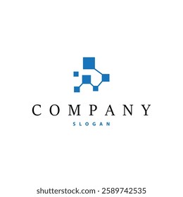 cell neuron technology logo design illustration data simple abstract modern template brand product
