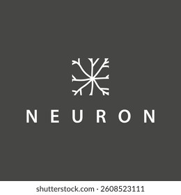 cell neuron technology logo design illustration data simple abstract modern template brand product