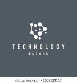 cell neuron technology logo design illustration data simple abstract modern template brand product