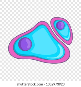 Cell nucleus icon in cartoon style on a background for any web design 