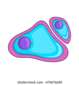 Cell nucleus icon in cartoon style on a white background