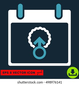 Cell Penetration Calendar Day icon. Vector EPS illustration style is flat iconic bicolor symbol, blue and white colors.