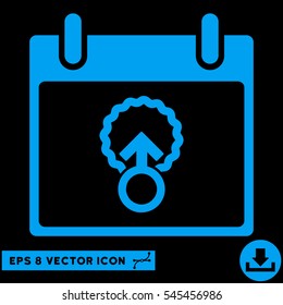 Cell Penetration Calendar Day icon. Vector EPS illustration style is flat iconic symbol, blue color.