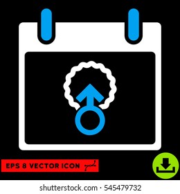 Cell Penetration Calendar Day icon. Vector EPS illustration style is flat iconic bicolor symbol, blue and white colors.