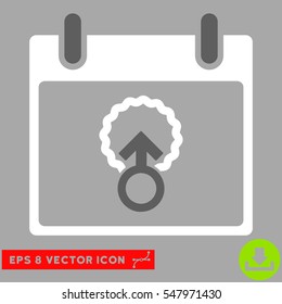 Cell Penetration Calendar Day icon. Vector EPS illustration style is flat iconic bicolor symbol, dark gray and white colors.