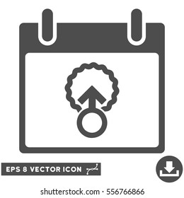 Cell Penetration Calendar Day icon. Vector EPS illustration style is flat iconic symbol, gray color.